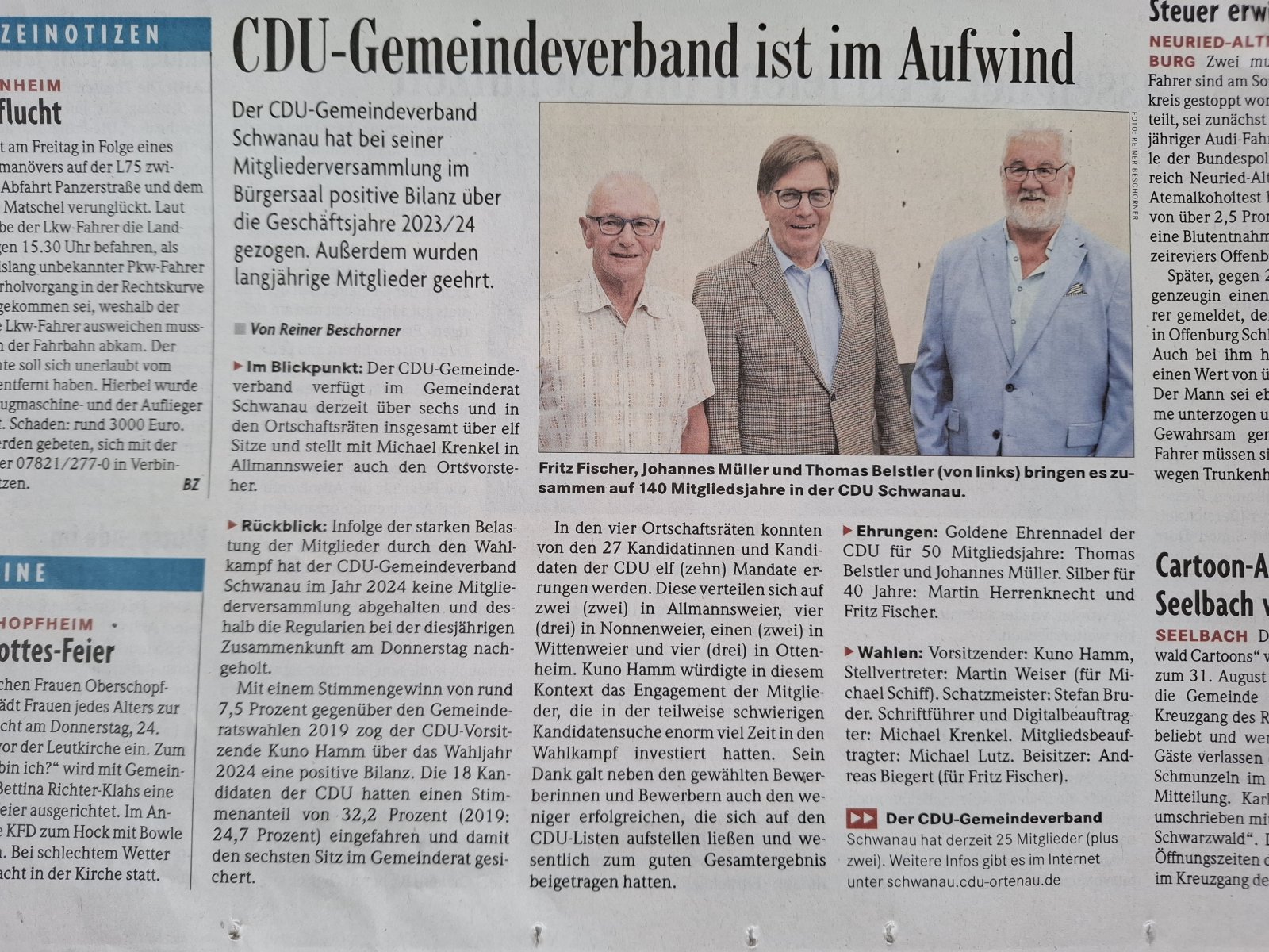 Pressebericht der Badischen Zeitung vom 22.07.2025